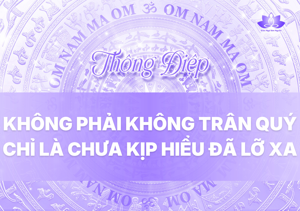 KHÔNG PHẢI LÀ KHÔNG TRÂN QUÝ, CHỈ LÀ CHƯA KỊP HIỂU ĐÃ LỠ XA