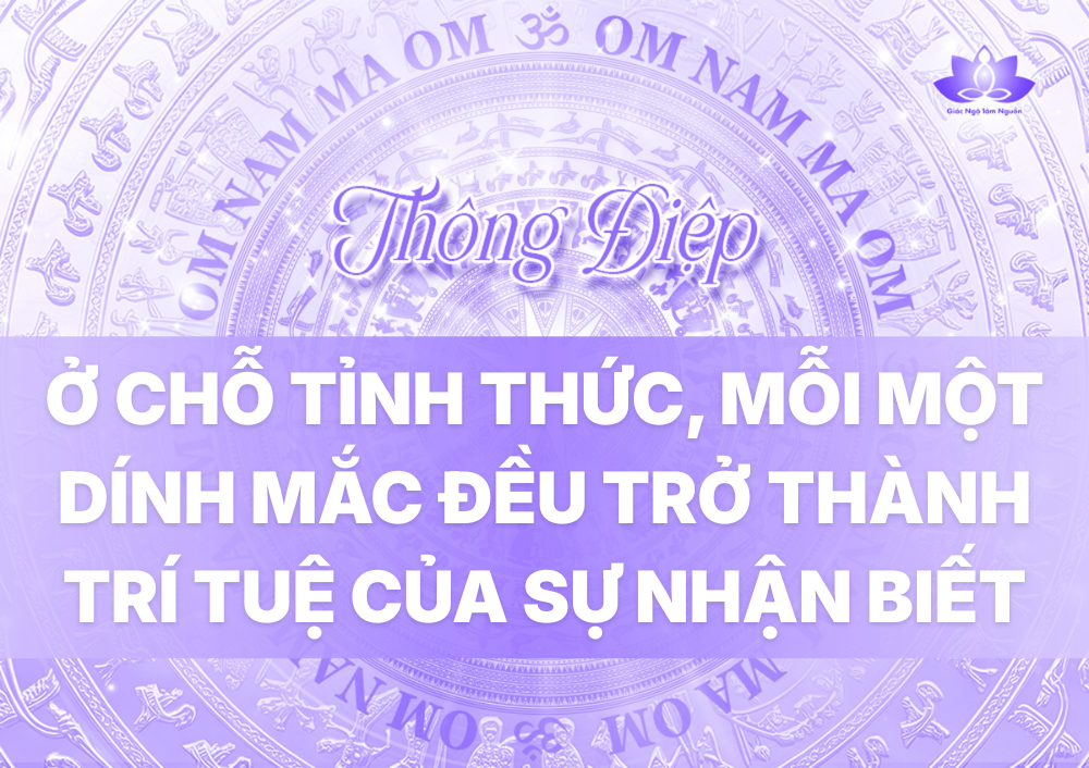Ở CHỖ TỈNH THỨC, MỖI MỘT DÍNH MẮC ĐỀU TRỞ THÀNH TRÍ TUỆ CỦA SỰ NHẬN BIẾT